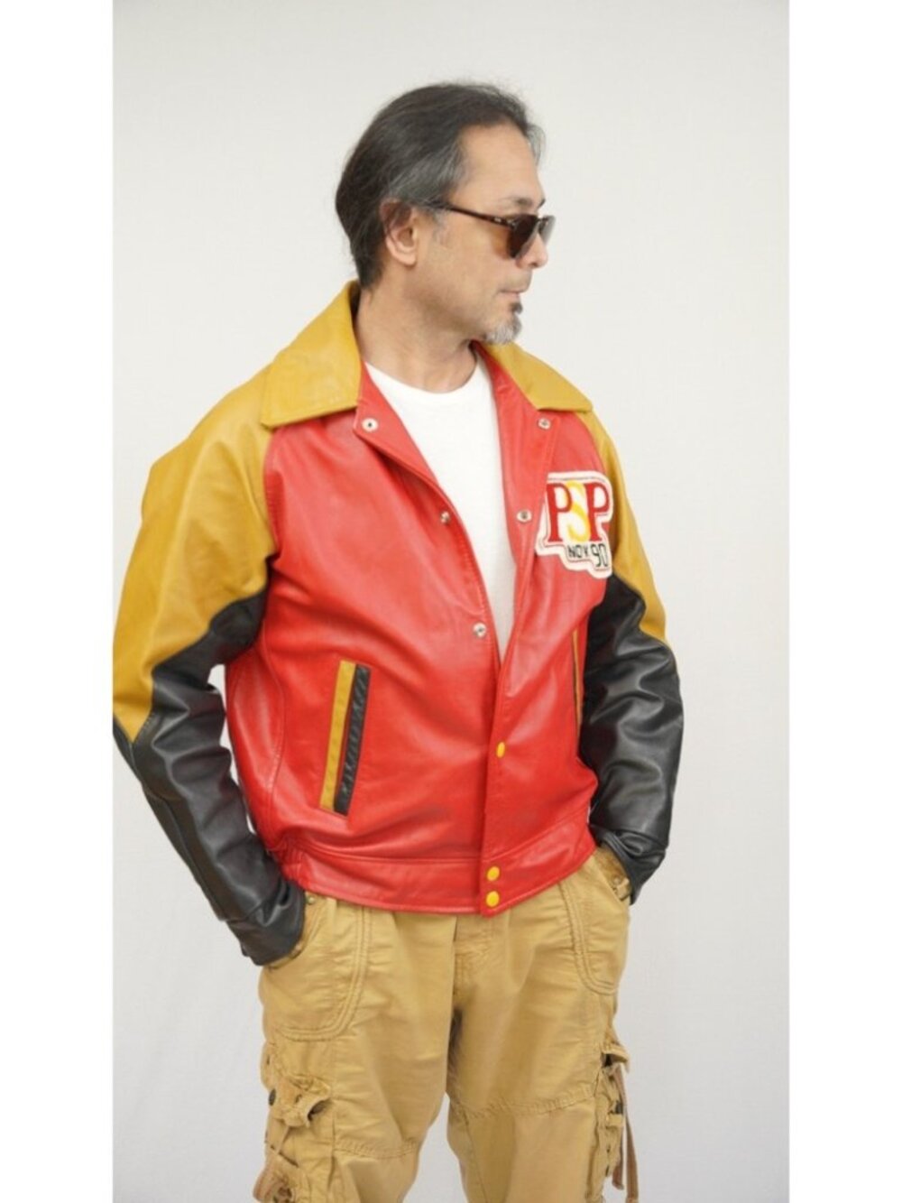 Vintage 90's Leather varsity jacket